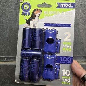Super Dog Walk Pack with Leak-Proof Bags - Blue
